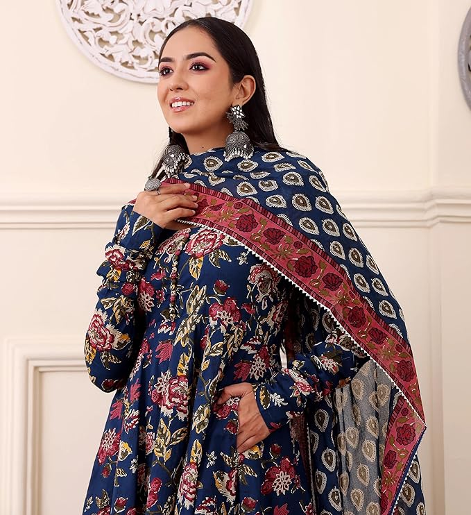 KLOSIA Women's Viscose Kurta and Pant with Dupatta Set