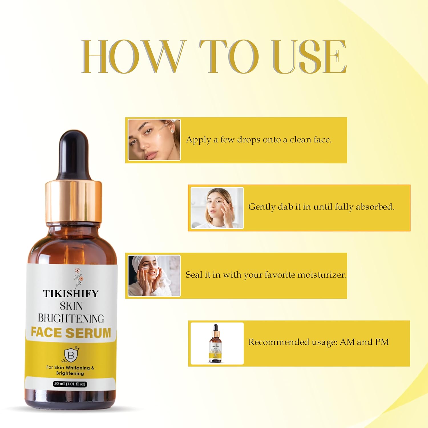 Skin Brightening Face Serum, For Skin Whitening & Brightening, 30ml (1.01 fl oz)