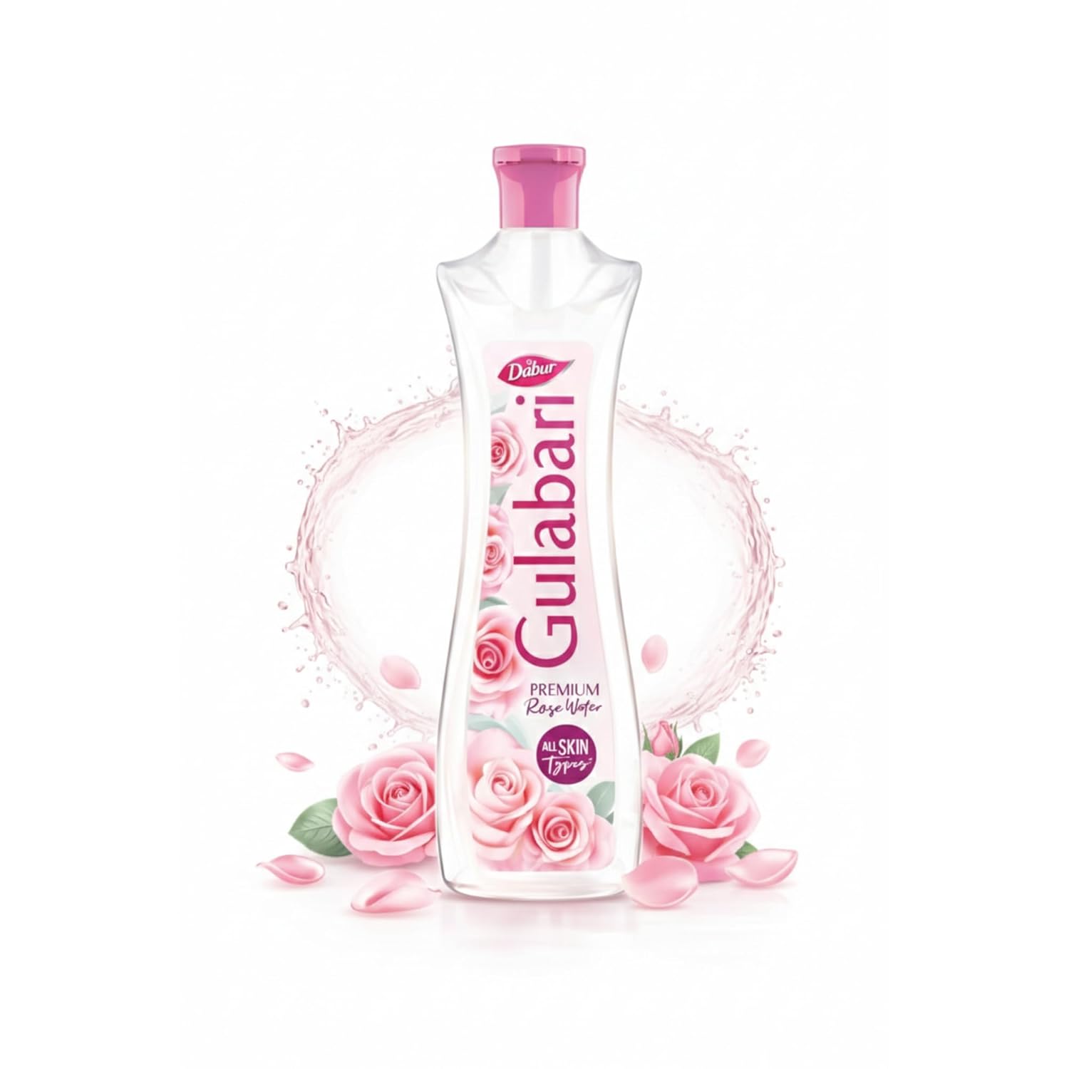 Dabur Gulabari Premium Rose Water/Face Toner - 400ml | No Paraben | Alcohol Free | Cleanses, Hydrates & Moisturises Skin | Balances & Restores Skin's pH Levels | For All Skin Types