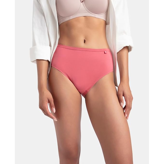 Jockey 1406 Women's High Coverage Super Combed Cotton Mid Waist Hipster with Concealed Waistband and Stay Fresh Treatment (Pack of 3_Colors & Prints May Vary)