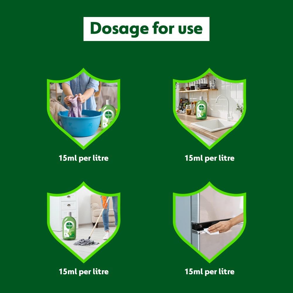 Dettol Multi-Purpose Disinfectant Liquid for Floor & Surface Cleaning, Lime Fresh Fragrance, 1L