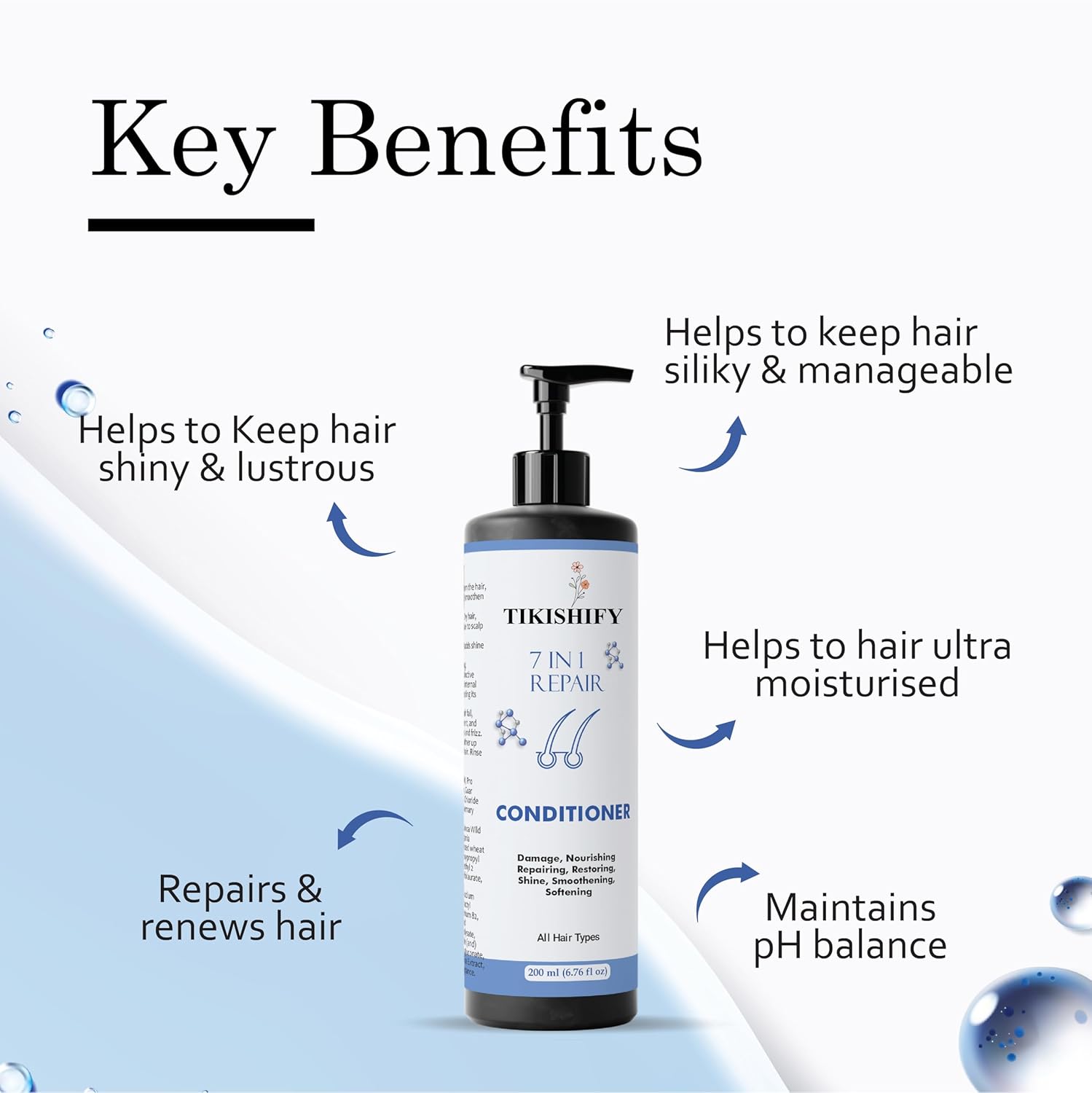 Conditioner, Nourishing, Repairing, Smoothening, Softening, All Hair Types, 200 ml (7 in 1 Repair Conditioner)