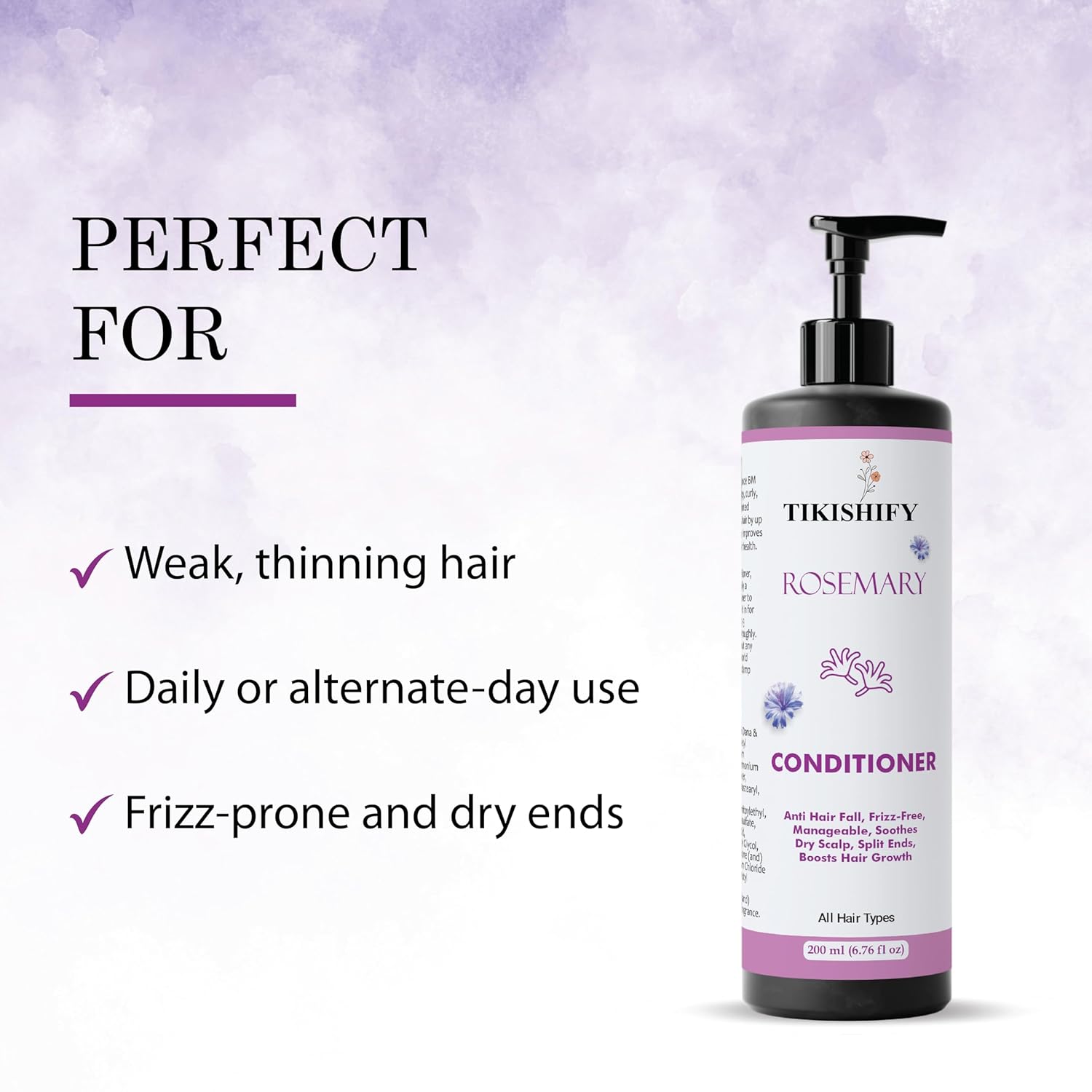 Conditioner, Nourishing, Repairing, Smoothening, Softening, All Hair Types, 200 ml (Rosemary Conditioner)