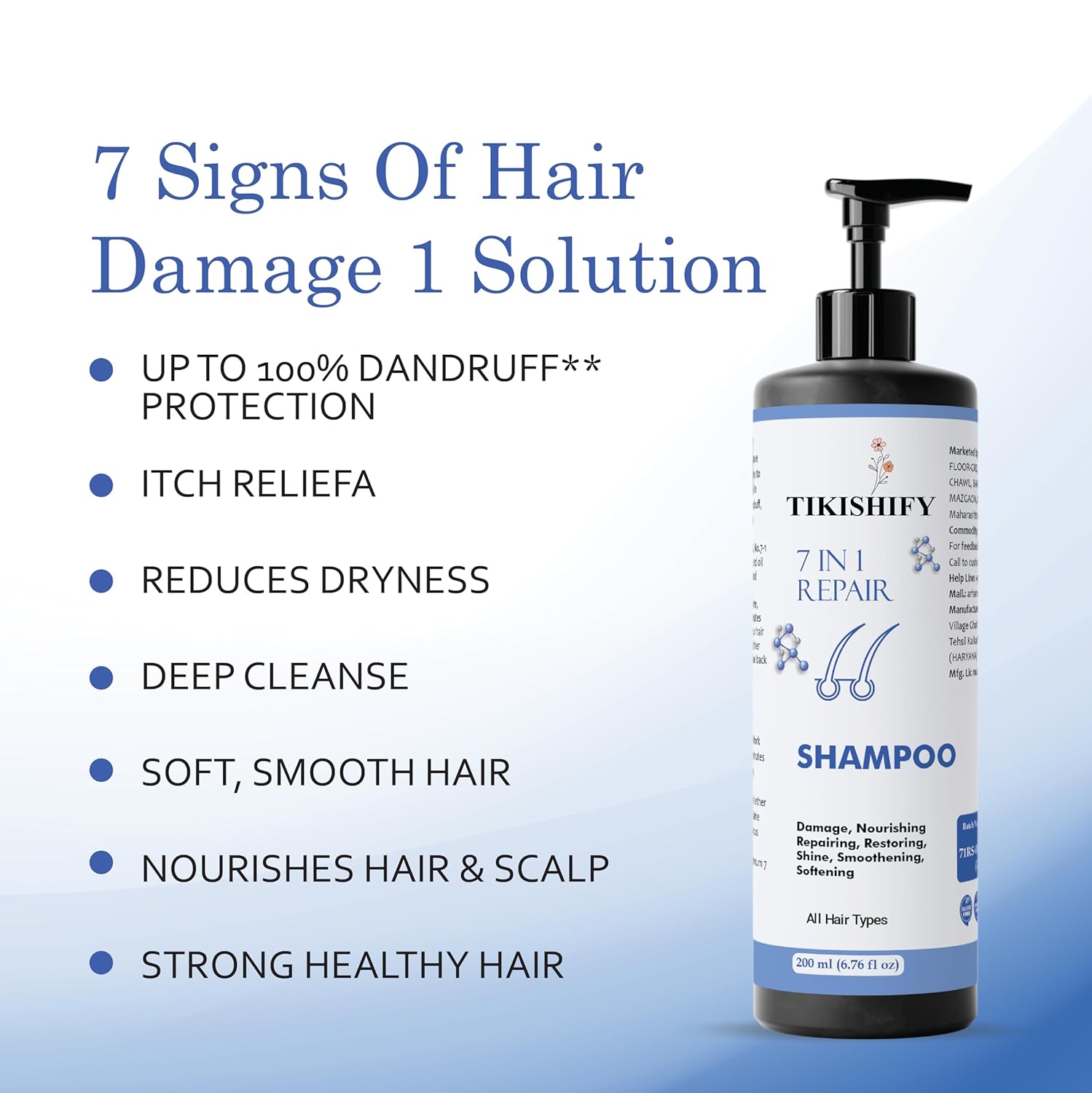 7 in 1 Repair Shampoo for All Hair Types, Damage Repair, Nourishing, Smoothening, Softening, 200 ml (7 in 1 Repair shampoo)