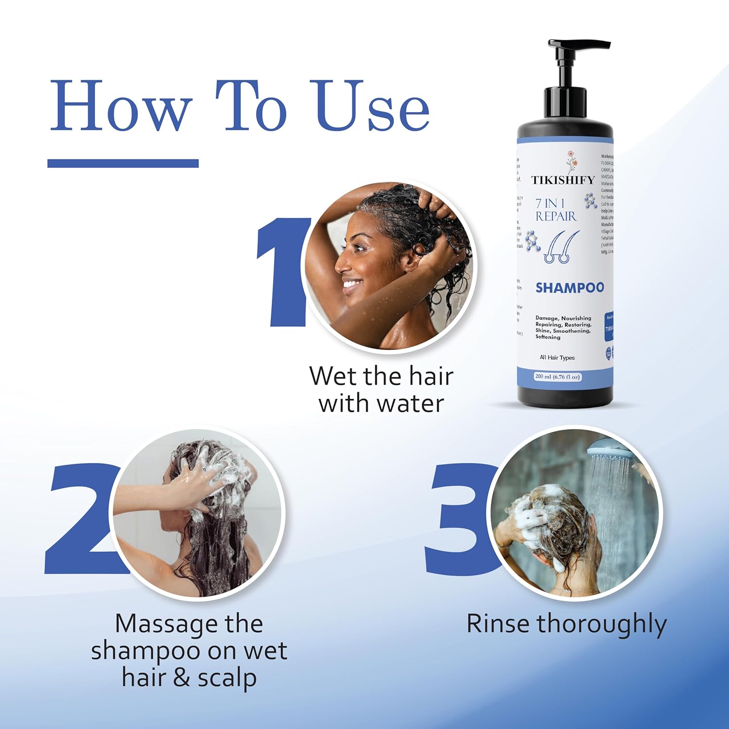 7 in 1 Repair Shampoo for All Hair Types, Damage Repair, Nourishing, Smoothening, Softening, 200 ml (7 in 1 Repair shampoo)