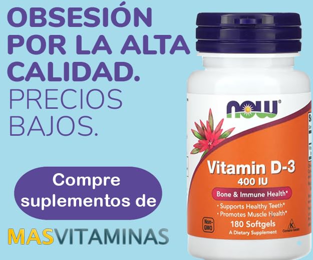 Now Foods Vitamin D-3 400 IU Pack of 180 Softgels