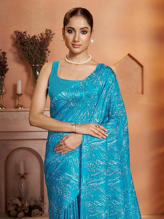 Garden Vareli Art Silk Floral Print Saree