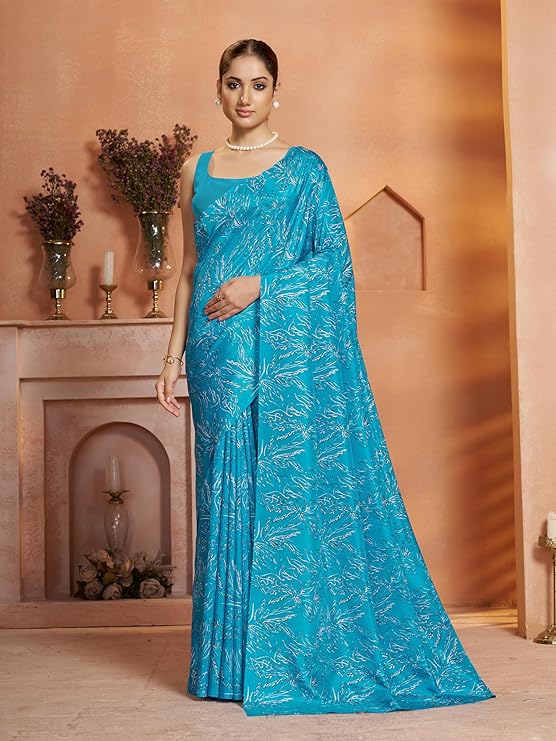Garden Vareli Art Silk Floral Print Saree
