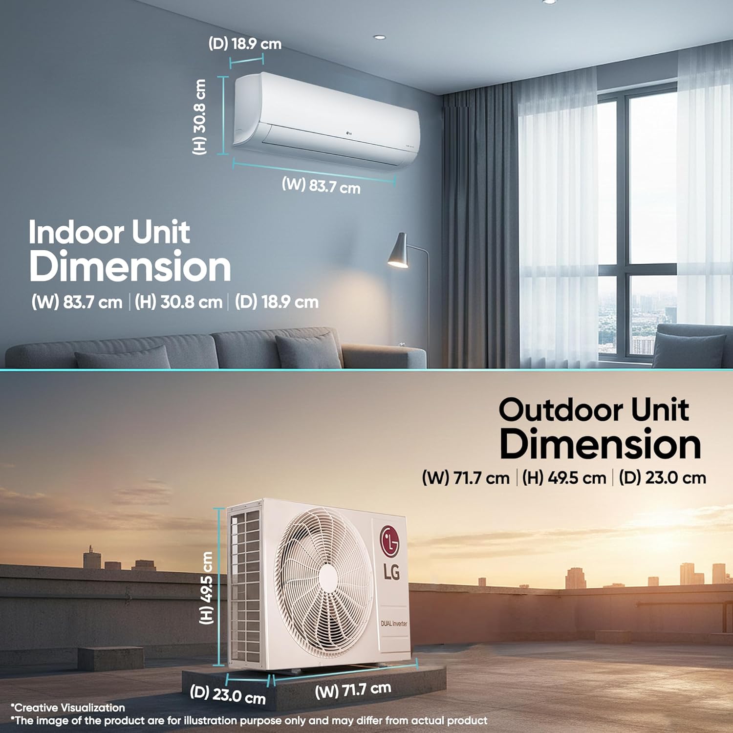 LG 1 Ton 4 Star,New star rated,DUAL Inverter Split AC (Copper, AI Convertible 6-in-1 with VIRAAT Mode,Faster Cooling & Energy Saving, 4 Way Swing, HD Filter with AntiVirus Protection,AS-Q13JNYE,White)