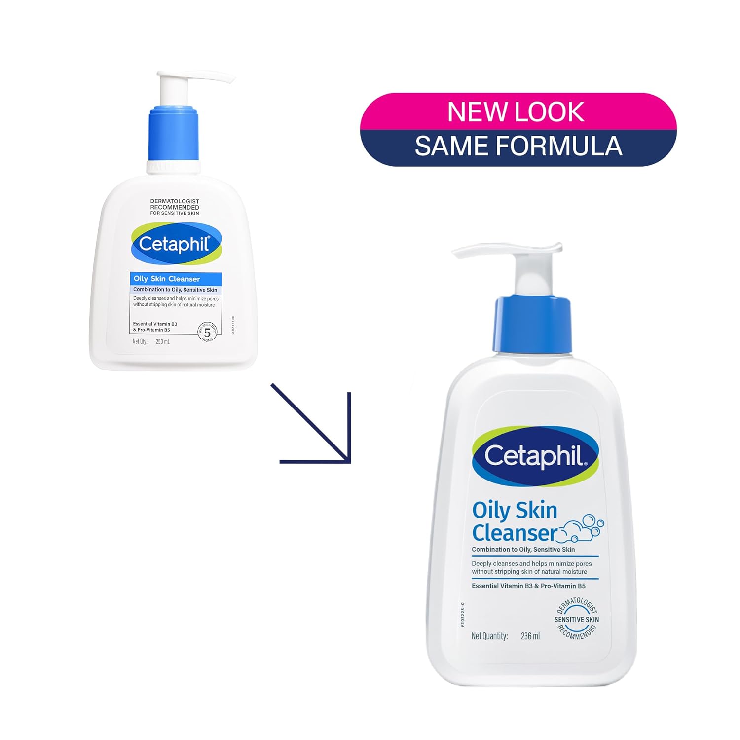 Cetaphil Oily Skin Cleanser, Daily Face Wash For Oily, Acne Prone Skin, Gentle Foaming, 236ML