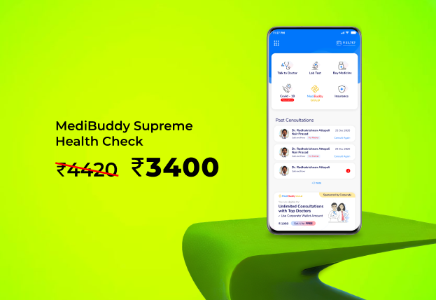 MediBuddy Supreme Health Check @ Rs 3400 Worth Rs 4420
