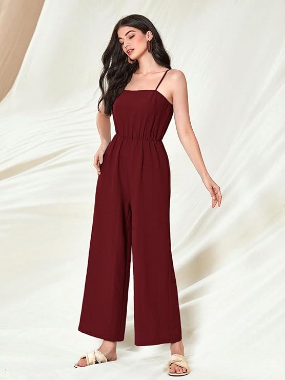 TOPLOT Women's Jumpsuit Co-ord Set | Soft Breathable Feel | Comfortable Fit with Easy Movement | Stylish One-Piece Outfit Design | Perfect for Casual & Travel (5225)