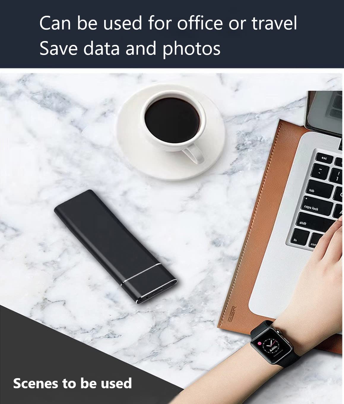 Portable SSD External Solid State Drive Mobile Solid Slim Storage Drive with USB 3.1 Type C for PC, Laptop and Mac Blue 10TB