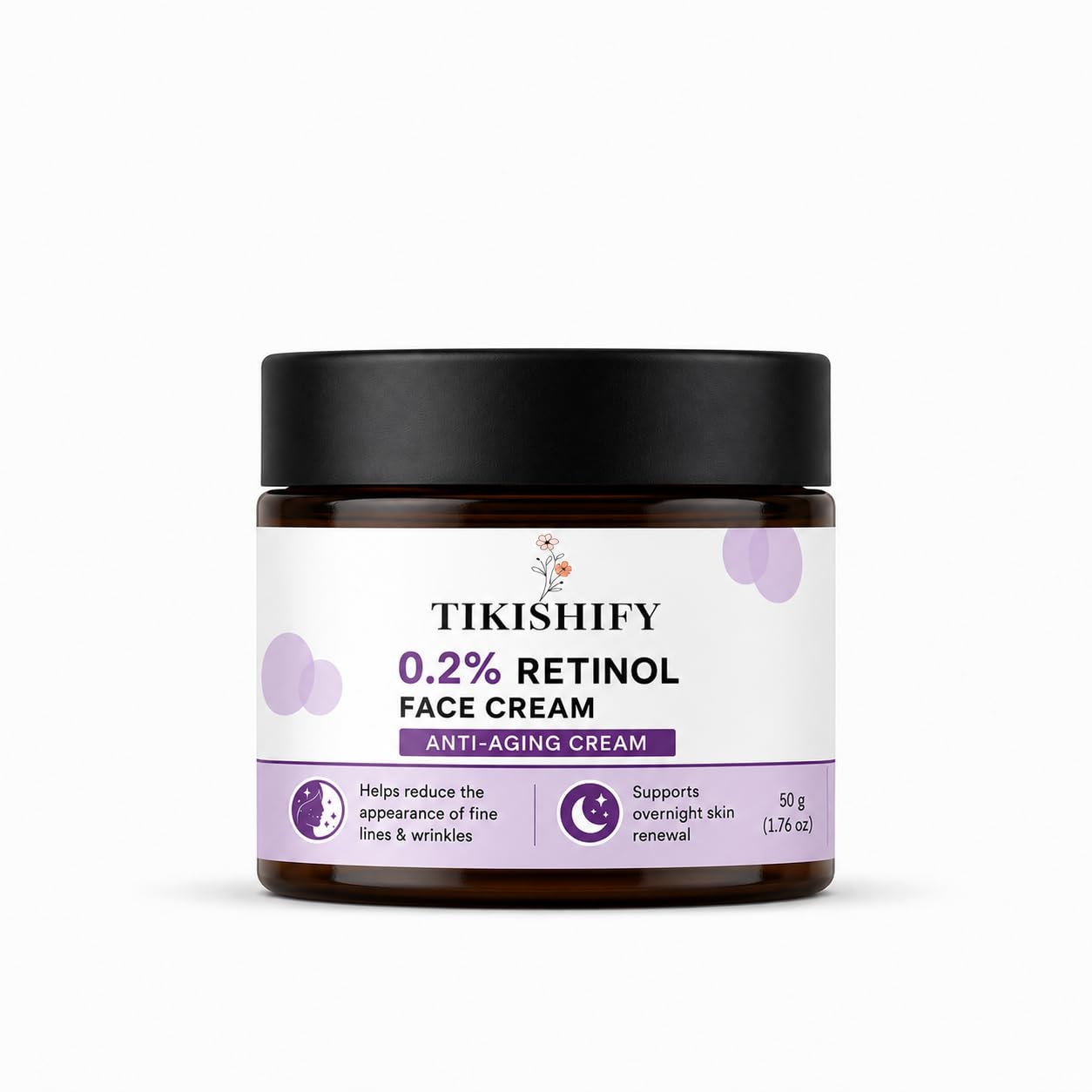 0.2% Retinol Face Cream 50 g Overnight Moisturizing Face Cream Lightweight Anti Aging Night Cream for Smooth Healthy Looking Skin Suitable for All Skin Types